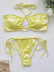 conjunto de dos piezas de bikini de color sólido con cintura alta y cuello colgante cruzado en el pecho NSCSM132458