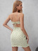 sling backless low-cut lace-up slim floral dresses NSJKW132498