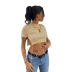 camiseta slim de manga corta con cuello redondo y abertura en color liso NSSWF132501