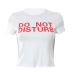 camiseta de manga corta con cuello redondo y estampado de letras cortas delgadas NSSWF132505