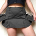 falda de mezclilla delgada de color sólido con bolsillo de cintura alta y costuras NSSSN132509