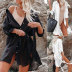 shirt-style loose long-sleeved lace-up beach outdoor cover-up NSMUX132511