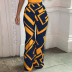 print One-word shoulder high-waisted wide-leg top and pant suit NSFH132616