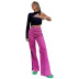 jeans rectos con cintura alta y abertura en color liso NSMG129617