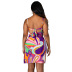 printing suspender backless lace-up one-piece swimsuit set NSYMS129659