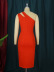 single-shoulder sleeveless slim slit solid color dress NSKNE129702