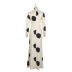 Stand Collar Long Sleeve High Waist mopping slim polka Dot dress NSKNE129703