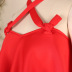 cross hanging neck backless sleeveless loose large swing solid color dress NSKNE129707