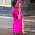 Ruffle Deep V Slit backless slim sleeveless solid color prom Dresses NSKNE129719