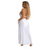 hanging neck backless solid color chiffon one-piece swimsuit and skirt set NSSME129726