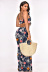 sling backless wrap chest slim flower print jumpsuit NSSME129738