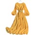 chiffon pleated polka dot long sleeve round neck large swing dress NSYXG132585