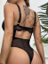 Hollow Backless sling solid color Perspective Lace One Piece underwear NSRBL132591