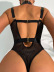 sling backless low-cut solid color perspective mesh one-piece underwear NSRBL132593