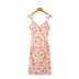 Sling V-neck backless slim floral print dress NSXDX132599