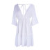 V-neck backless flared sleeves lace-up solid color beach outdoor cover-up NSMUX132642