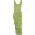 suspender backless long slim low-cut solid color dress NSBDX132685