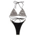 conjunto de dos piezas de bikini cruzado en el pecho sin espalda con cuello colgante y taladro caliente NSYML132701