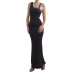 sling backless long slim solid color dress NSSWF132711
