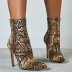 leopard print pointed toe fashion high-heeled mid-tube boots NSGXL132724