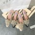 rhinestone pearls shallow mouth point toe flat slippers NSGXL132730
