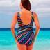 plus size print backless sling backless one-piece swimsuit NSYLH132743