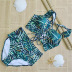 printed sling backless high waist lace-up bikini two-piece set NSYLH132744