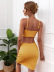 V-neck sling backless slim solid color dress NSJKW132768