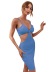 V-neck sling backless slim solid color dress NSJKW132768