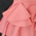 V-neck bell-sleeved high-waisted slim ruffle prom dress NSKNE129844