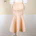 falda asimétrica de cintura alta elástica en color liso NSKNE129846