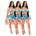 printing straps strapless tube top and shorts two-piece set NSCJF129886