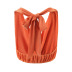 sleeveless lace-up backless slim solid color vest NSLQS129897