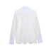 long-sleeved hollow embroidery lapel solid color shirt NSLQS129904