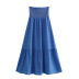 print Stretch high waist large swing casual skirt NSLQS129913