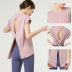 high-elastic short sleeve hollow slit solid color yoga top NSFH130009