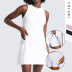 zipper solid color high-elastic sleeveless slim yoga dress with Bottom shorts NSFH130016