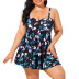 plus size sling backless wrap chest short floral dress NSFH130022