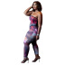 plus size print tube top backless high waist tight vest and trousers set NSFH130029