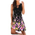 printing sleeveless hollow slim short dress-Multicolor NSFH130035
