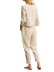 traje de camiseta y pantalón suelto de color liso con cordones y manga larga con cuello redondo NSFH130036