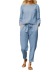 round neck long-sleeved lace-up loose solid color t-shirt and pant suit NSFH130036
