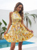 sleeveless large swing lace-up floral chiffon dress NSMY130053