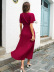 Chiffon Pleated solid color Lotus Leaf Sleeves lace-up slim Dresses NSMY130066