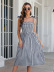 sling backless slim lace-up plaid dress NSMY130069