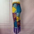 Falda tubo con borlas y costuras estampadas de estilo étnico de cintura alta NSKNE130089