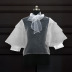 see-through Stand Collar Bow Tie Top NSKNE130104