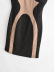 contrast color suspender tight-fitting sheath dress NSLQS130111