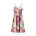 multi-color block color matching hollow slip dress NSLQS130114