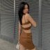 solid color crop camisole slit sheath skirt two-piece set NSTNV130120